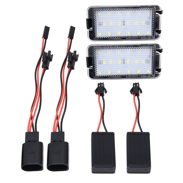 2 PCS LED License Plate Light with 18  SMD-3528 Lamps for Seat,2W 120LM,6000K, DC12V(White Light) - License Plate Lights by PMC TechLife | Online Shopping South Africa | PMC TechLife | Buy Now Pay Later Mobicred