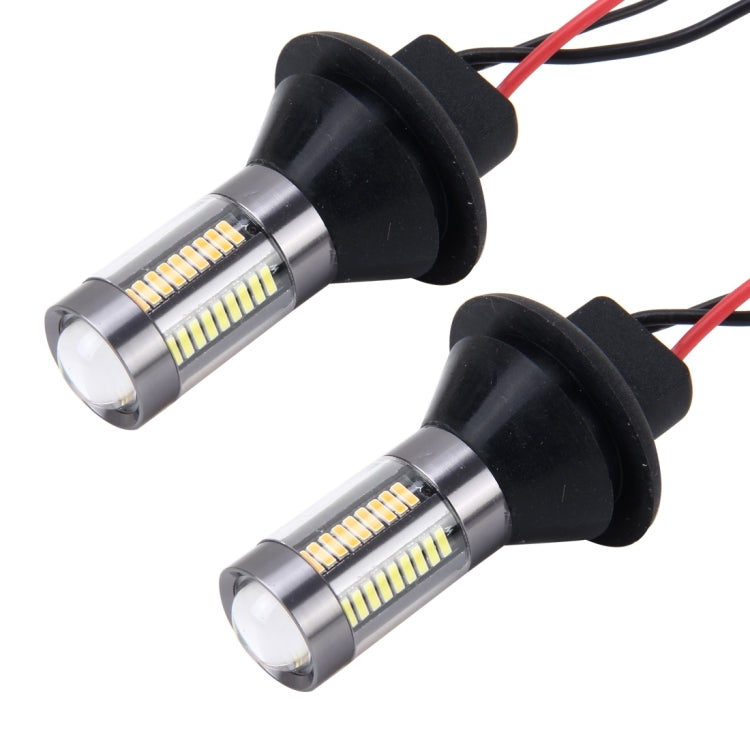 2PCS 1156/Ba15s 5W 300LM 66LEDs SMD-4014 Car Tail Bulb Turn Signal Auto Reverse Lamp Daytime Turn Running Light Car Source (White Light+ Yellow Light),Cable Lenght:1 m - Arrow Turn Lights by PMC TechLife | Online Shopping South Africa | PMC TechLife | Buy Now Pay Later Mobicred