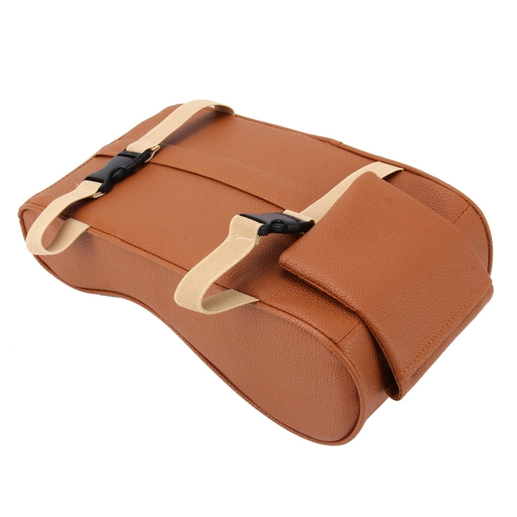 Universal Car PU Leather and Memory Foam Wrapped  Armrest Box Breathable Car Armrest Box Mat with Phone Holder Storage Bag(Brown) - Stowing Tidying by PMc TechLife | Online Shopping South Africa | PMc TechLife | Buy Now Pay Later Mobicred