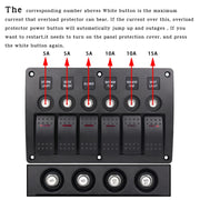 3Pin 6 Way Switches Combination Switch Panel with Light and Projector Lens for Car RV Marine Boat