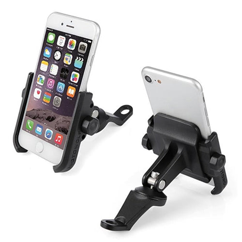 Motorcycle Rear View Mirror Aluminum Alloy Phone Bracket, Suitable for 4-6 inch Device(Black) - Holder by PMC TechLife | Online Shopping South Africa | PMC TechLife | Buy Now Pay Later Mobicred