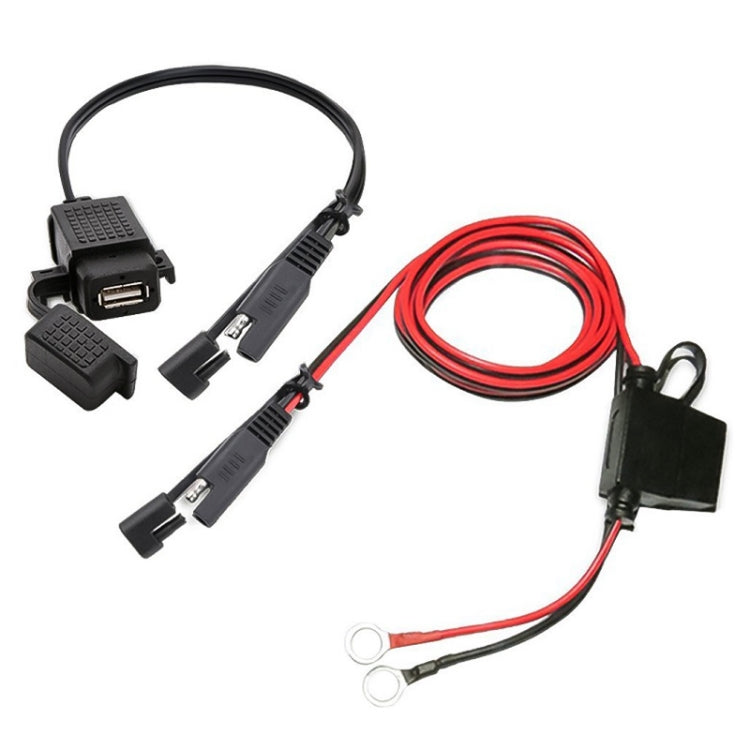 Motorcycle 5V 2.1A Waterproof USB Charger Kit SAE to USB Adapter, with Extension Harness - Battery Charger by PMC TechLife | Online Shopping South Africa | PMC TechLife | Buy Now Pay Later Mobicred