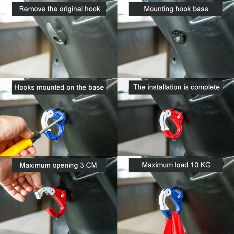 Durable Aluminum Alloy Bag Hook for Motorcycle / Bicycle(Blue)