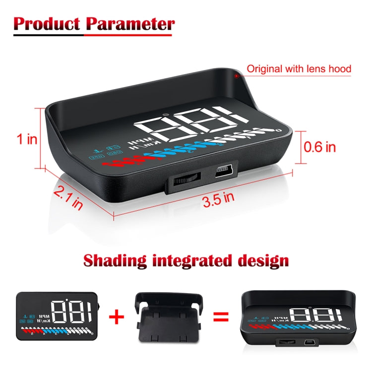 M7 3.5 inch Universal Car OBD2 + GPS HUD Vehicle-mounted Head Up Display Fuel Consumption - Head Up Display System by PMC TechLife | Online Shopping South Africa | PMC TechLife | Buy Now Pay Later Mobicred