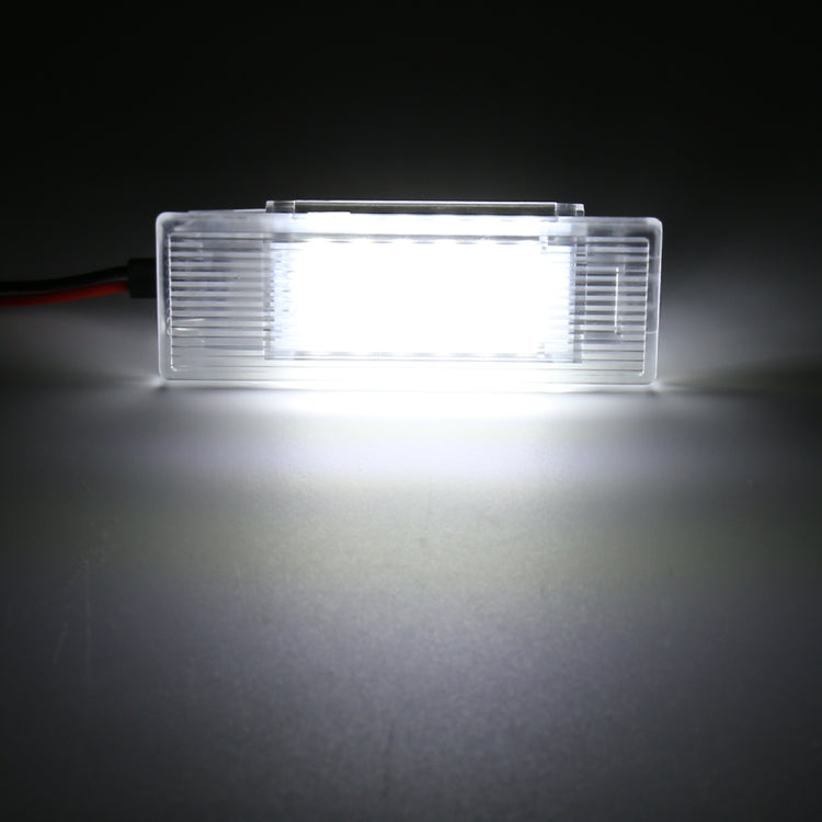 2 PCS LED Car DC 12V 1.5W 6000K 100LM Door Lights 18LEDs SMD-3014 Lamps for BMW F10(White Light)