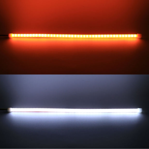 2 PCS 30cm DC12V 3.2W Ultra-thin Car Auto Double Colors Turn Lights / Running Lights (Turn Lights: Yellow Light; Running Lights: White Light)