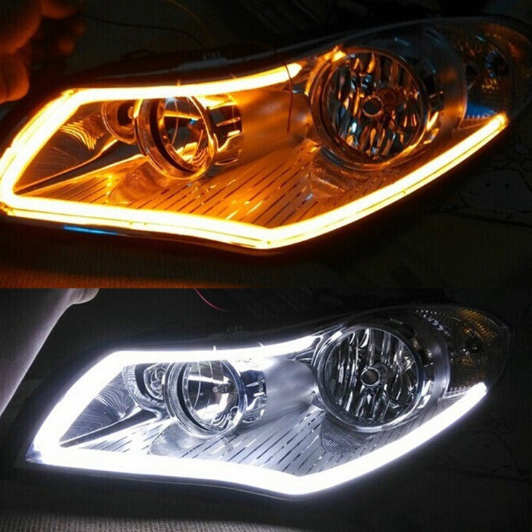2 PCS 30cm DC12V 3.2W Ultra-thin Car Auto Double Colors Turn Lights / Running Lights (Turn Lights: Yellow Light; Running Lights: White Light) - Running Lights by PMC TechLife | Online Shopping South Africa | PMC TechLife | Buy Now Pay Later Mobicred