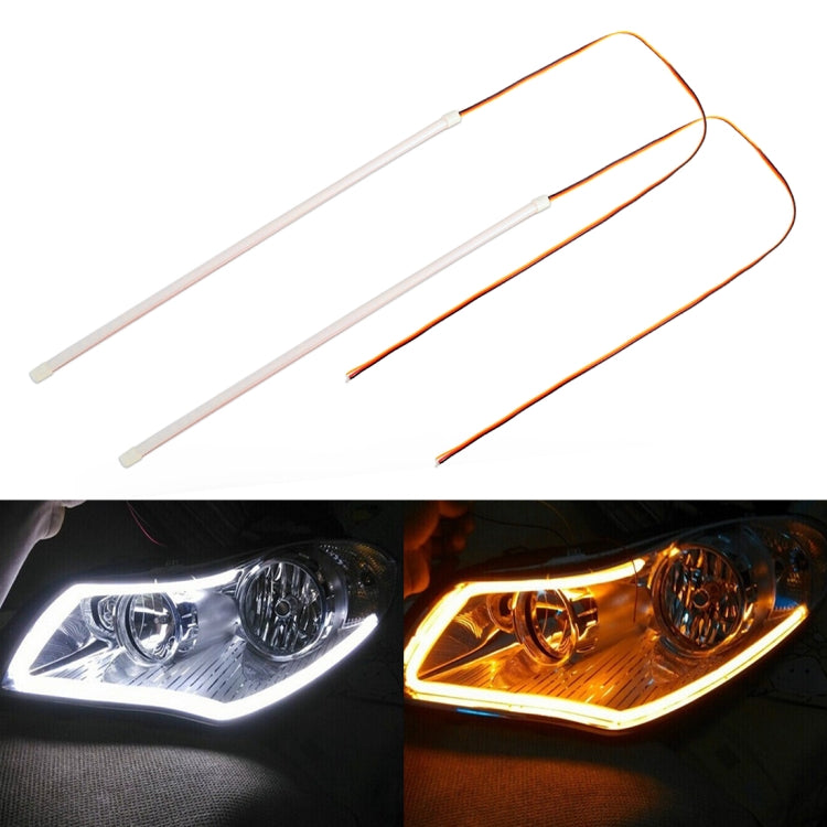2 PCS 60cm DC12V 5W Ultra-thin Car Auto Double Colors Turn Lights / Running Lights (Turn Lights: Yellow Light; Running Lights: White Light) - Running Lights by PMC TechLife | Online Shopping South Africa | PMC TechLife | Buy Now Pay Later Mobicred
