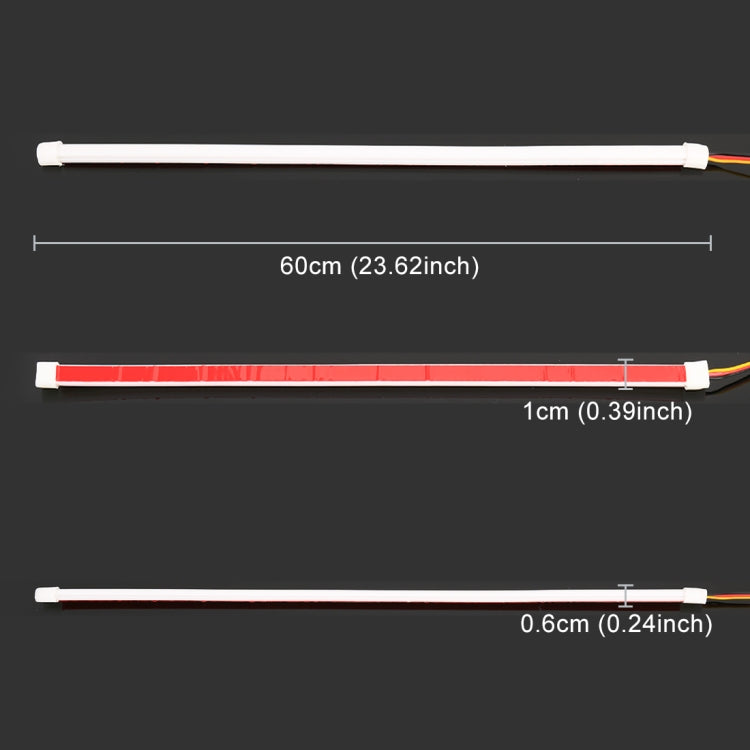 2 PCS 60cm DC12V 5W Ultra-thin Car Auto Double Colors Turn Lights / Running Lights (Turn Lights: Yellow Light; Running Lights: White Light) - Running Lights by PMC TechLife | Online Shopping South Africa | PMC TechLife | Buy Now Pay Later Mobicred