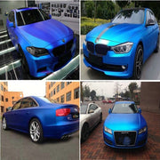 1.52m �� 0.5m Ice Blue Metallic Matte Icy Ice Car Decal Wrap Auto Wrapping Vehicle Sticker Motorcycle Sheet Tint Vinyl Air Bubble Free(Dark Blue)