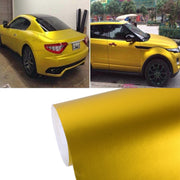 1.52m �� 0.5m Ice Blue Metallic Matte Icy Ice Car Decal Wrap Auto Wrapping Vehicle Sticker Motorcycle Sheet Tint Vinyl Air Bubble Free(Gold)