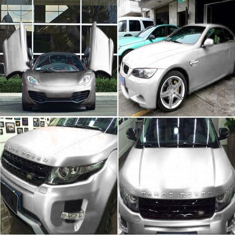 1.52m �� 0.5m Ice Blue Metallic Matte Icy Ice Car Decal Wrap Auto Wrapping Vehicle Sticker Motorcycle Sheet Tint Vinyl Air Bubble Free(Silver)