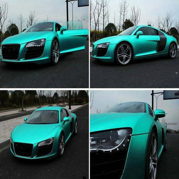 1.52m �� 0.5m Ice Blue Metallic Matte Icy Ice Car Decal Wrap Auto Wrapping Vehicle Sticker Motorcycle Sheet Tint Vinyl Air Bubble Free(Lake Blue)