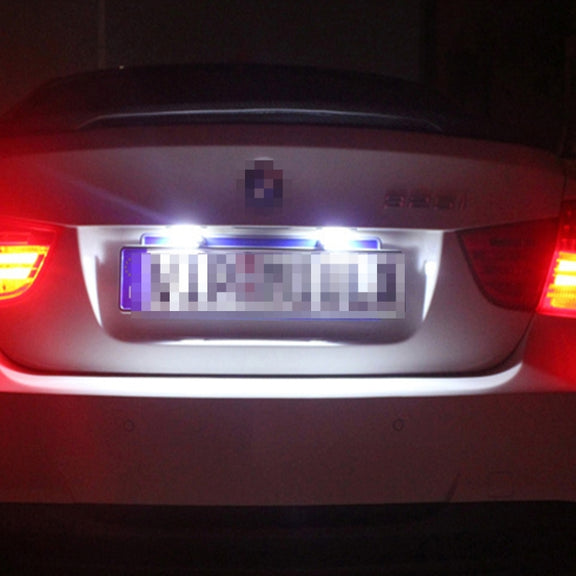 2 PCS License Plate Light with 18  SMD-3528 Lamps for Audi���2W 120LM, DC12V (White Light)