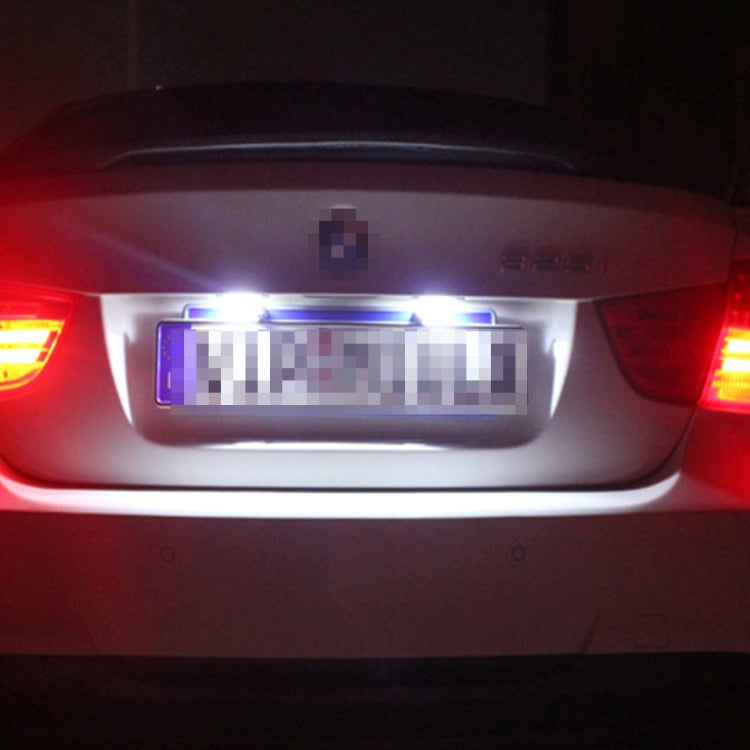 2 PCS License Plate Light with 18  SMD-3528 Lamps for Audi���2W 120LM, DC12V (White Light)