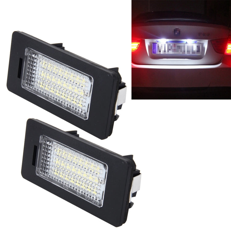 2 PCS 2W 120 LM Car License Plate Light with 24 SMD-3528 Lamps for Audi,Volkswagen, DC 12V - License Plate Lights by PMC TechLife | Online Shopping South Africa | PMC TechLife | Buy Now Pay Later Mobicred