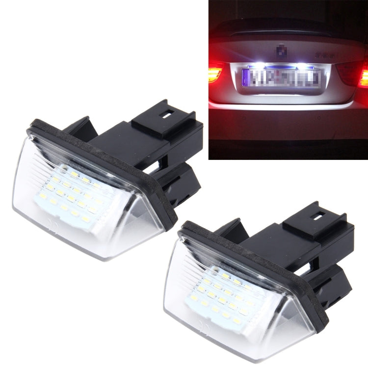 2 PCS License Plate Light with 24 SMD-3528 Lamps for Peugeot Citroen(White Light) - License Plate Lights by PMC TechLife | Online Shopping South Africa | PMC TechLife | Buy Now Pay Later Mobicred