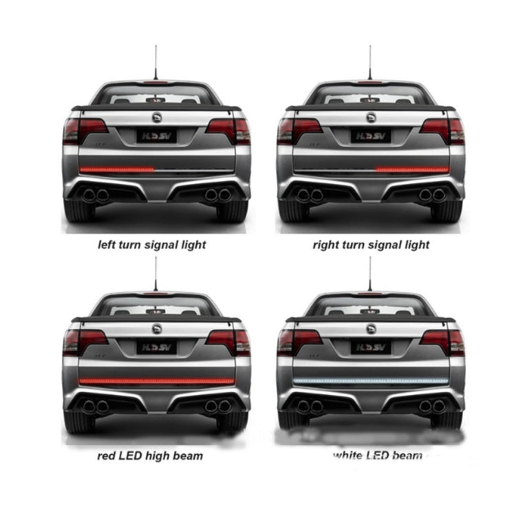 1.5m Pickup Truck 5W White DRL Light + Red Brake Light with 80 SMD-2835-LED Lamps, DC 12-24V - Brake Lights by PMC TechLife | Online Shopping South Africa | PMC TechLife | Buy Now Pay Later Mobicred