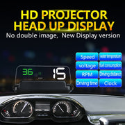 C500 Car HUD Virtual HD Projection Head-up Display, With Adjustable Reflection Board, Speed & RPM & Water Temperature & Oil Consumption & Driving Distance / Time & Voltage Display, Over Speed Alarm, Connect OBD2 Interface(Green)