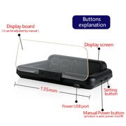 C500 Car HUD Virtual HD Projection Head-up Display, With Adjustable Reflection Board, Speed & RPM & Water Temperature & Oil Consumption & Driving Distance / Time & Voltage Display, Over Speed Alarm, Connect OBD2 Interface(Green)