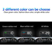 C500 Car HUD Virtual HD Projection Head-up Display, With Adjustable Reflection Board, Speed & RPM & Water Temperature & Oil Consumption & Driving Distance / Time & Voltage Display, Over Speed Alarm, Connect OBD2 Interface(Green)