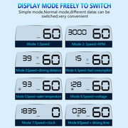 C500 Car HUD Virtual HD Projection Head-up Display, With Adjustable Reflection Board, Speed & RPM & Water Temperature & Oil Consumption & Driving Distance / Time & Voltage Display, Over Speed Alarm, Connect OBD2 Interface(Green)