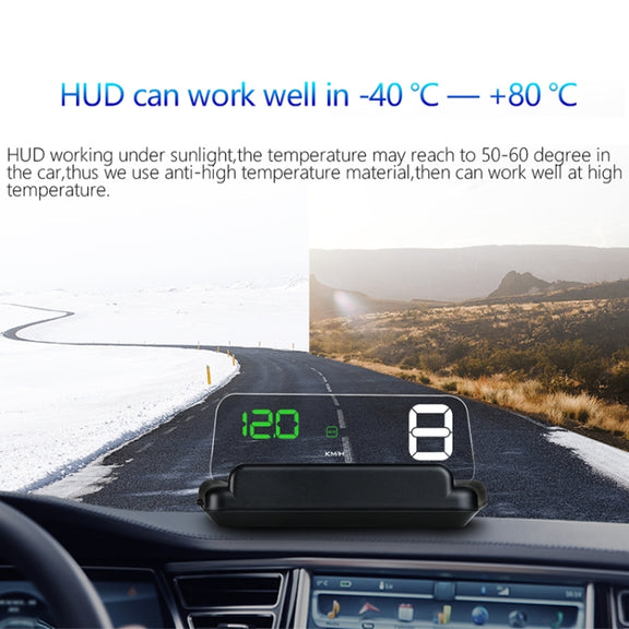 C500 Car HUD Virtual HD Projection Head-up Display, With Adjustable Reflection Board, Speed & RPM & Water Temperature & Oil Consumption & Driving Distance / Time & Voltage Display, Over Speed Alarm, Connect OBD2 Interface(Blue)