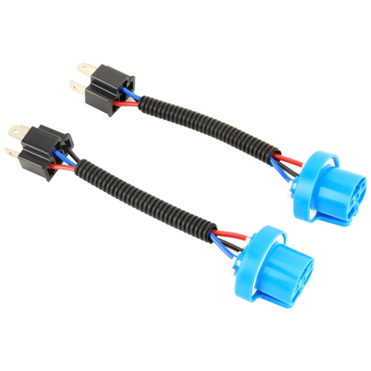 1 Pair H4 Male to 9007 Female Bulb Holder Base Male Socket with Wire - free shipping - PMC TechLife - Order now!