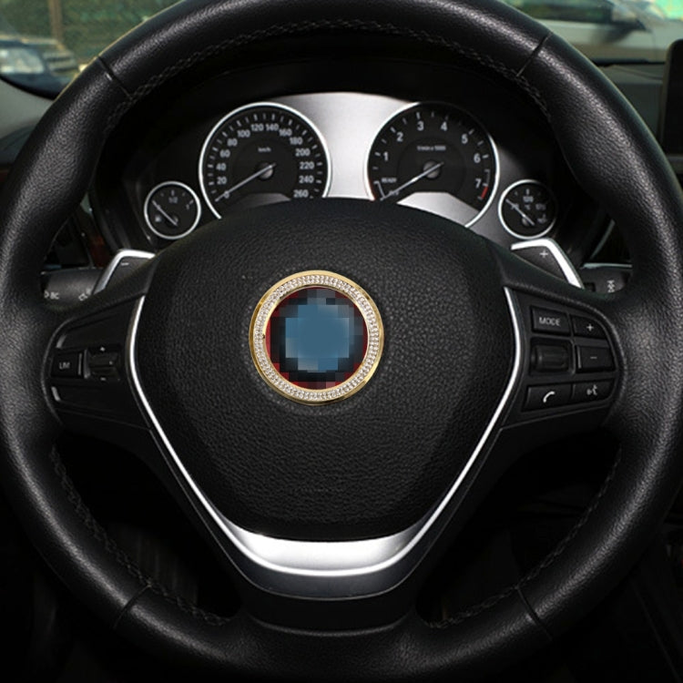Car Aluminum Steering Wheel Decoration Ring with Diamonds For BMW(Gold) - Decoration Rings by PMC Jewellery | Online Shopping South Africa | PMC Jewellery | Buy Now Pay Later Mobicred
