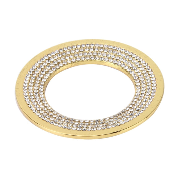 Car Aluminum Steering Wheel Decoration Ring with Diamonds For Volkswagen(Gold)