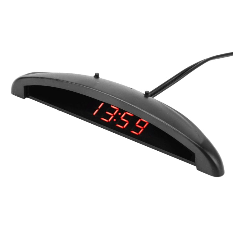 2 in 1 Car LED Digital Display Thermometer Clock(Red) - Clocks & Car Meters by PMC TechLife | Online Shopping South Africa | PMC TechLife | Buy Now Pay Later Mobicred