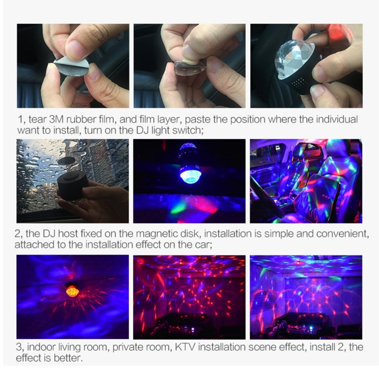 D33 5W USB Charging RGB Car Decoration Portable DJ Light Sound Activated Rotating Strobe Effect Atmosphere Light Star Music Light Lamp, DC 5V - Atmosphere lights by PMC TechLife | Online Shopping South Africa | PMC TechLife | Buy Now Pay Later Mobicred