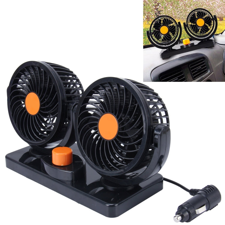 HUXIN HX-T304 10W 360 Degree Adjustable Rotation Two Head Low Noise Mini Electric Car Fan, DC 24V - Heating & Fans by PMC TechLife | Online Shopping South Africa | PMC TechLife | Buy Now Pay Later Mobicred