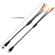 2 PCS 1 in 3 Ways Car Auto Monitor Camera DVR Male and Female 4 Pin Video Power Extension Cable Cord, Length: 34cm