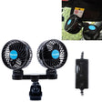 HUXIN HX-T605E 7W 360 Degree Adjustable Rotation Clip Two Head Low Noise Mini Electric Car Fan with Roller Switch, DC12V - Heating & Fans by PMC TechLife | Online Shopping South Africa | PMC TechLife | Buy Now Pay Later Mobicred