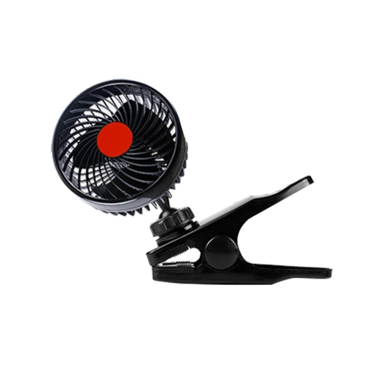 HUXIN HX-T602E 6.5W 4.5inch 360 Degree Adjustable Rotation Clip One Head Low Noise Mini Electric Car Fan with Roller Switch, DC24V - free shipping - PMC TechLife - Order now!