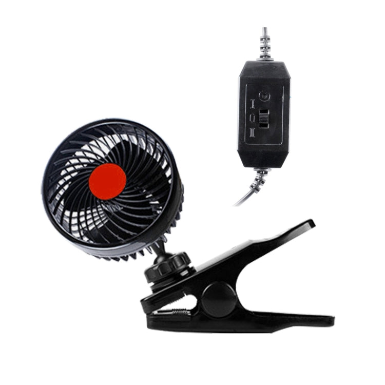 HUXIN HX-T602E 6.5W 4.5inch 360 Degree Adjustable Rotation Clip One Head Low Noise Mini Electric Car Fan with Roller Switch, DC24V - free shipping - PMC TechLife - Order now!