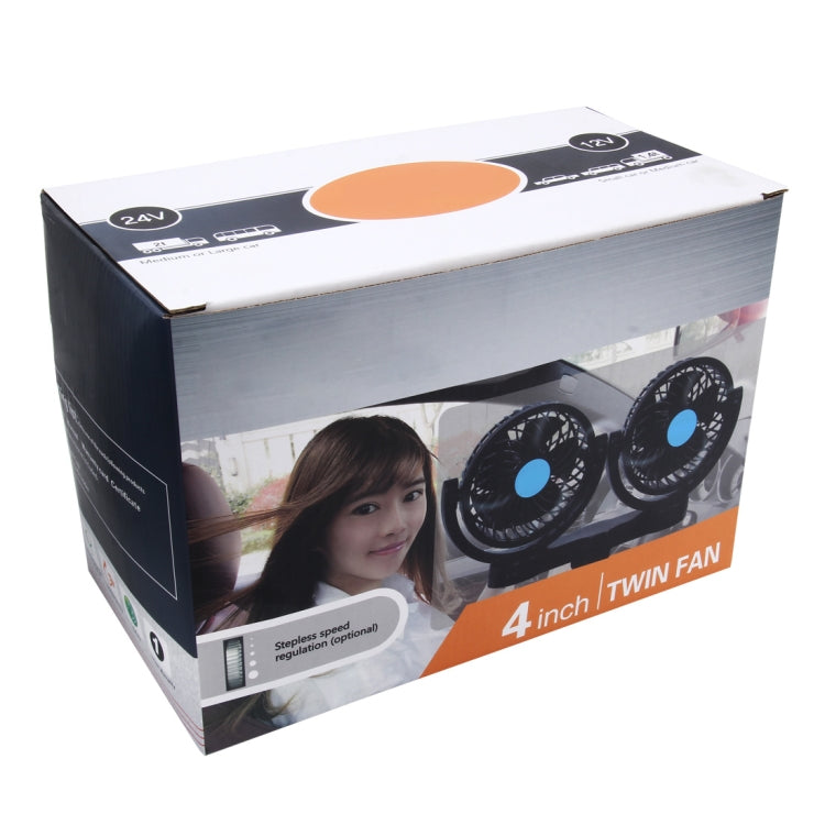 HUXIN HX-T604E 12W 6inch 360 Degree Adjustable Rotation Clip One Head Low Noise Mini Electric Car Fan with Roller Switch, DC24V - Heating & Fans by PMC TechLife | Online Shopping South Africa | PMC TechLife | Buy Now Pay Later Mobicred