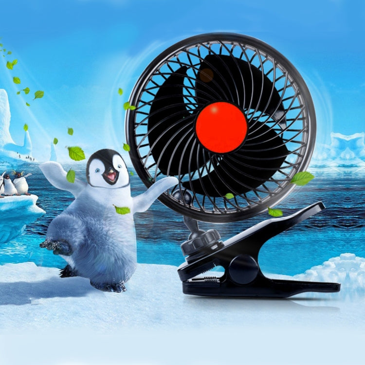 HUXIN HX-T604E 12W 6inch 360 Degree Adjustable Rotation Clip One Head Low Noise Mini Electric Car Fan with Roller Switch, DC24V - Heating & Fans by PMC TechLife | Online Shopping South Africa | PMC TechLife | Buy Now Pay Later Mobicred