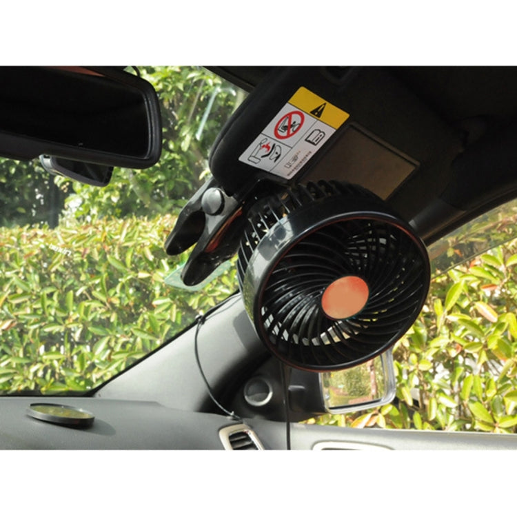 HUXIN HX-T604E 12W 6inch 360 Degree Adjustable Rotation Clip One Head Low Noise Mini Electric Car Fan with Roller Switch, DC24V - Heating & Fans by PMC TechLife | Online Shopping South Africa | PMC TechLife | Buy Now Pay Later Mobicred