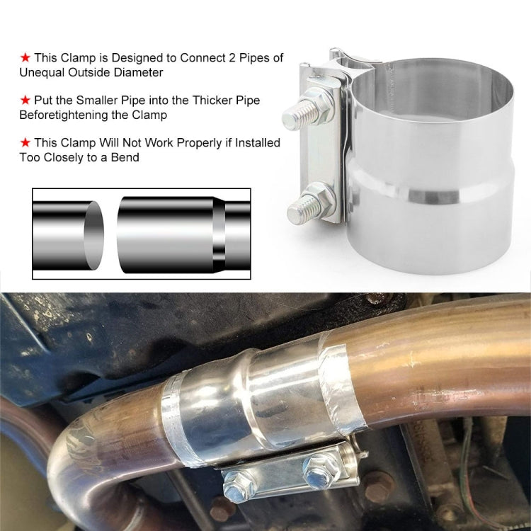 2.25 inch Car Turbo Exhaust Downpipe Stainless Steel Lap Joint Band Clamp - Booster Cable & Clip by PMC TechLife | Online Shopping South Africa | PMC TechLife | Buy Now Pay Later Mobicred