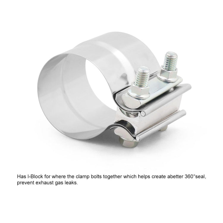 3 inch Car Turbo Exhaust Downpipe Stainless Steel Lap Joint Band Clamp - Booster Cable & Clip by PMC TechLife | Online Shopping South Africa | PMC TechLife | Buy Now Pay Later Mobicred