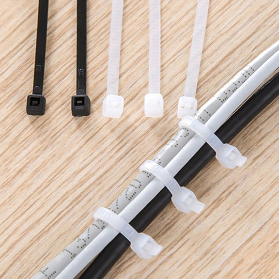 500 PCS 5mm*250mm Nylon Cable Ties(White)