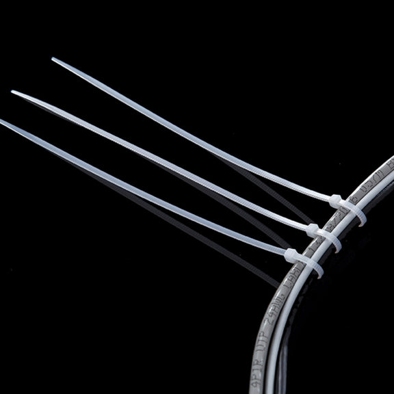 500 PCS 5mm*250mm Nylon Cable Ties(White)
