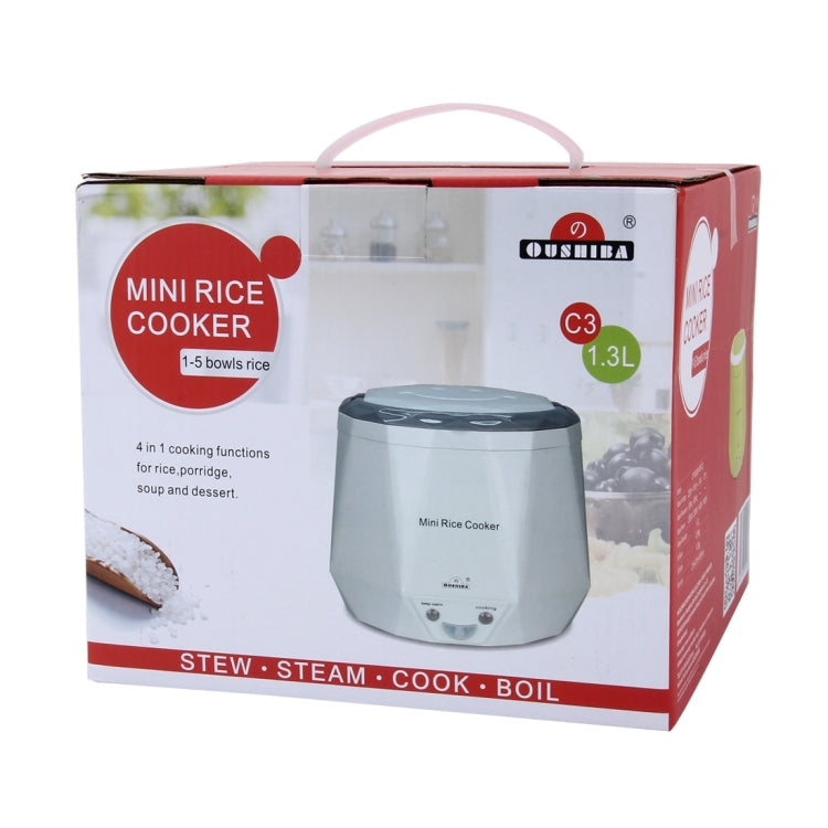OUSHIBA Car Auto C3 Mini Multi-function Rice Cooker 12V 1.3L Volume for Rice Soup Noodles Vegetable Dessert(White) - Rice Cookers by PMC TechLife | Online Shopping South Africa | PMC TechLife | Buy Now Pay Later Mobicred