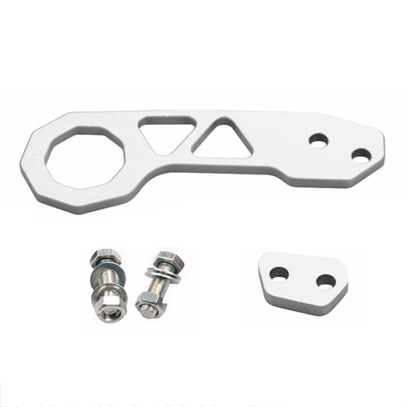 Aluminum Alloy Rear Tow Towing Hook Trailer Ring for Universal Car Auto with 2 x Screw Holes(Silver)