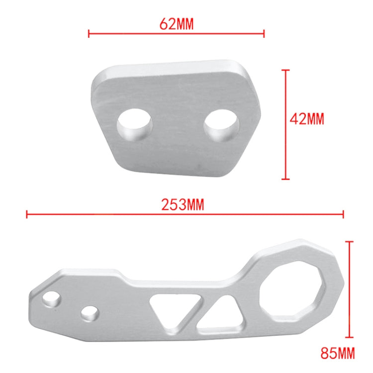 Aluminum Alloy Rear Tow Towing Hook Trailer Ring for Universal Car Auto with 2 x Screw Holes(Silver) - free shipping - PMC TechLife - Order now!