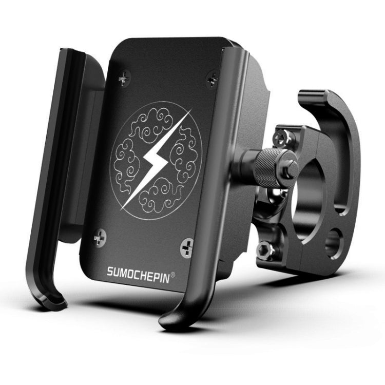 Motorcycle Aluminum Alloy Mobile Phone Bracket with Hook, Suitable for 4-6.5 inch Phones(Black) - Holder by PMC TechLife | Online Shopping South Africa | PMC TechLife | Buy Now Pay Later Mobicred