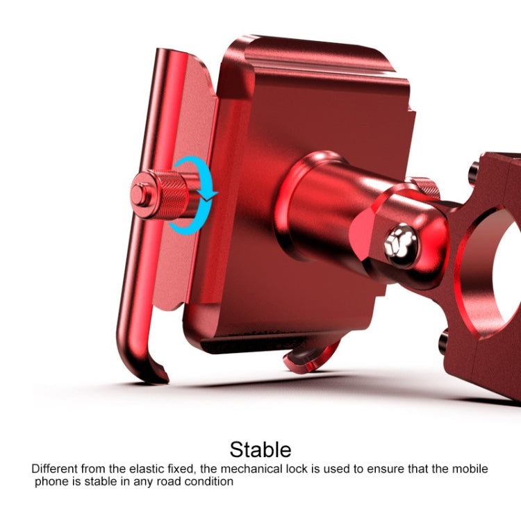 Motorcycle Aluminum Alloy Mobile Phone Bracket with Hook, Suitable for 4-6.5 inch Phones(Black) - Holder by PMC TechLife | Online Shopping South Africa | PMC TechLife | Buy Now Pay Later Mobicred