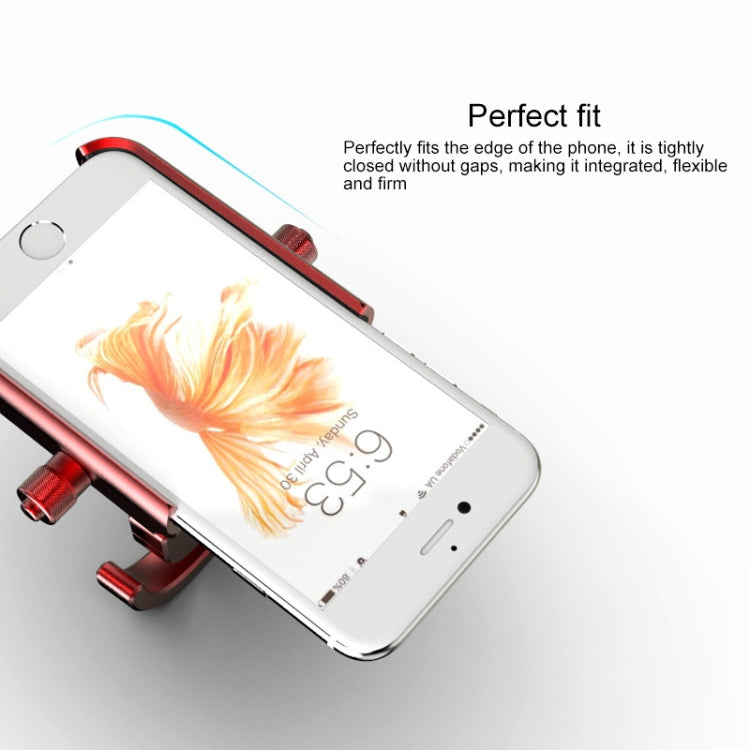 Motorcycle Aluminum Alloy Mobile Phone Bracket with Hook, Suitable for 4-6.5 inch Phones(Black) - Holder by PMC TechLife | Online Shopping South Africa | PMC TechLife | Buy Now Pay Later Mobicred